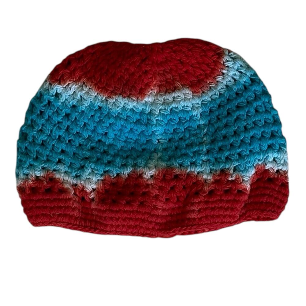 Tie Dye Kufi Prayer Woven Hat - Red White and Blue